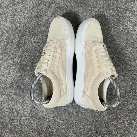 VANS Old Skool Women’s Size 7 Tan Suede Canvas Casual Lace Up Shoes Used - Picture 7 of 11